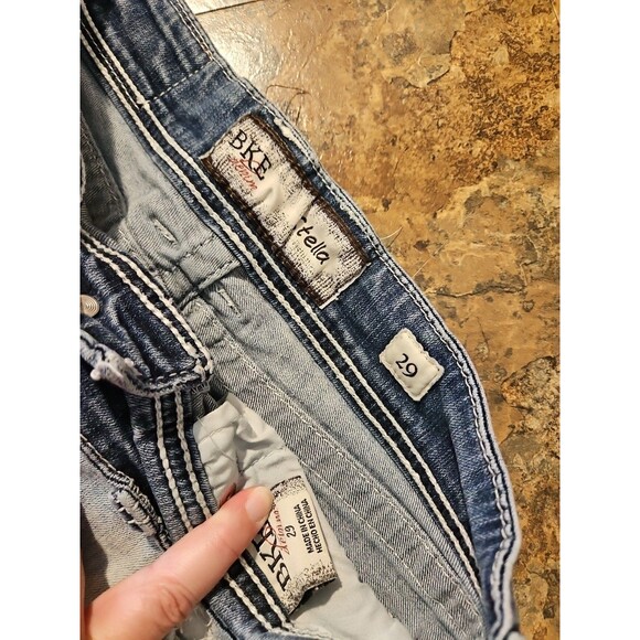 BKE Jean Shorts Womens 29 Blue Stella Distressed Denim Western Rodeo (A200) - Picture 3 of 8